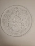 Christmas/winter Platter 12.5 Clear Glass Round Serving Plate. Fixed Price $6.99.