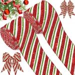 Rolls 20 Yards 2.5 Inch Christmas Wired Edge Candy Cane Ribbon White. Fixed Price $31.62.