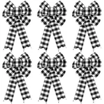 6 Count Buffalo Plaid Bow Black White 10 Inch Christmas Wreath Fall Diy. Fixed Price $24.27.