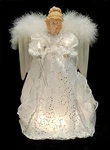 Ksa 14" Ice Palace Lighted White & Silver Angel Christmas Tree Topper - Clear.... Fixed Price $75.88.