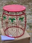Plow & Hearth Holiday Drum Accent Table Indoor Outdoor Christmas Metal Stand (c. Fixed Price $80.35.
