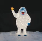 Rudolph's Bumble Snowman 56" Standing 3D Lighted Tinsel Christmas Yard Sculpture. Fixed Price $285.00.