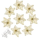 12PCS Glitter Poinsettia Tree Ornament Artificial Wedding Christmas.... Fixed Price $14.93.