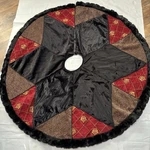 Villa Bacci Tree Skirt 56 Tweed Fur Trimmed Animal Print And Red On Black. Fixed Price $23.77.