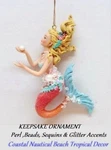 Jeweled Mermaid Coastal Nautical Beach Tropical Decor Keepsake Xmas Ornament. Fixed Price $16.95.