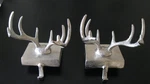 Pair Of William Sonoma West Elm Antler Christmas Stocking Holder. Fixed Price $60.00.