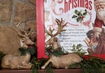 Nwt Raz Set 2 Medium Brown Laying Reindeer Christmas Figurines Table Decor. Fixed Price $59.95.