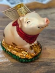 Old World Christmas Pig In The Puddle (12535) Glass Ornament W/owc Gift Box. Fixed Price $16.00.
