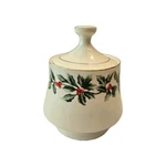 Formalities By Baum Bros Holly Sugar Bowl With Lid. Fixed Price $12.00.