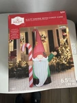 Holiday Time Gnome With Candy Cane - 6.5 Ft. 1.98 Xmas Airblown Inflatable. Fixed Price $34.95.