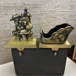 St. Nicholas Square Santa & Sieigh Christmas Stocking Holder 2 Piece Set Metal. Fixed Price $10.00.