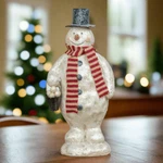 Ragon House Primitive Retro Snowman Figurine 9" Mache With Top Hat, Scarf &amp. Fixed Price $49.00.