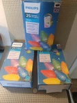 New 3 Phillips 25 Bulb Energy Saving Led Multi Color Faceted C9 Lights Indoor. Fixed Price $47.34.