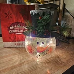 Kirkland's Pre-lit Snowman Head With Tophat Crackle Glass 7.75 Inches. Fixed Price $20.00.