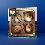 Vtg. Boxed Santas World ,handmade Glass Christmas Ornaments SET,4 Kurt Adler. Fixed Price $34.00.