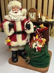 Santa Claus Christmas Figurine Fireplace Scene W/ Toys & Gift Sack, 10. Fixed Price $30.00.