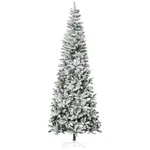 9FT Artificial White Flocked Christmas Tree Pencil Holiday Home Decoration. Fixed Price $148.99.