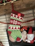Lucerne Fresh Decor Knit Sweater Christmas Stocking Red Green White Nwt. Fixed Price $19.95.