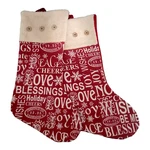 Lot Of 2 Holiday Cheer & Peace Christmas Stockings 19" Red White Snowflakes. Fixed Price $9.99.