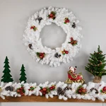 Northlight 30" Pre-lit Led Snow White Artificial Christmas Wreath Clear Lights. Fixed Price $78.11.