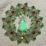 Avon Luminous Angel Acrylic Poinsettia Lighted Wreath 12" Holiday Christmas. Fixed Price $18.00.