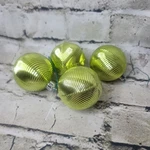Vickerman 3" Traditional Plastic Ball Ornament Ribbed Shinny Green Set Of 4. Fixed Price $15.00.