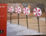 Set Of 7 Led Peppermint Christmas Yard Stakes Holiday Decor 8.5" Pathway Lights. Fixed Price $31.99.