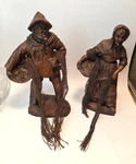 Pair Of 8" Resin Old Fisherman / Woman With Fishing Nets Figurines Nautical. Fixed Price $38.00.
