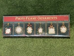 Jewel Enamel & Metal Christmas Photo Frame Ornaments SET/6 Costco Kirkland. Fixed Price $70.00.