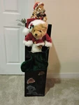 Vtg. Traditions Bear Plush Christmas Stocking & Matching Hanger Set 24". Fixed Price $64.50.