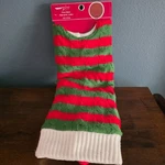 Ashland Christmas Tree Skirt 4FT Red Green Striped Cable Knit Pom Ties Nwt. Fixed Price $20.00.