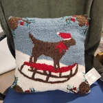 St. Nicholas Square Christmas Throw Decor Pillow Kohl's Dog Sledding Snow 14". Fixed Price $27.85.