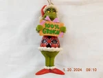 Jim Shore Enesco "100% Grinch" Resin Ornament 5" Tall New W/tags. Fixed Price $15.00.