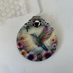 Hummingbird & Flowers Stained Glass Ornament Gorgeous!!!!!. Fixed Price $8.95.