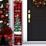 47" Christmas Front Porch Sign Buffalo Plaid Wooden Merry Stan.... Fixed Price $45.84.