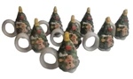 Vintage Hand Painted Green Porcelain Christmas Tree Napkin Rings Set Of 8. Fixed Price $18.99.