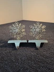 Set Of 2 Harvey Lewis Swarovski Crystals Snowflake Christmas Stocking Holders. Fixed Price $44.95.
