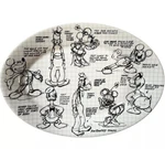 Disney Mickey Animators Sketch Oval Plate Platter Black White Minnie Donald Duck. Fixed Price $33.24.