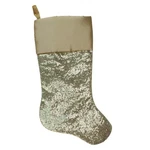 Northlight 22" Golden Metallic Sequined Christmas Stocking With Satin Cuff. Fixed Price $19.49.