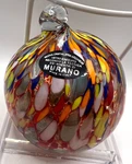 Murano Art Glass Christmas Tree Ornament Red Millefiori Ball 3.5" New Nwt. Fixed Price $38.97.