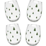 Banberry Designs Holiday Stemless Wine Glasses - Winter Christmas Evergreen Tree. Fixed Price $32.85.