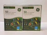 2 Ge Energy Smart 50 Led Colorite Miniature Lights Multi Green Wire. Fixed Price $29.99.