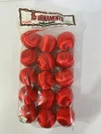 Vintage Pyramid Satin Sheen Ball Christmas Ornaments Red 2.25" Package Of 15 Nip. Fixed Price $19.99.
