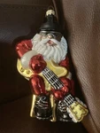 Joy To The World Polish Blown Glass Christmas Ornament When Santa Does Blues. Fixed Price $35.00.