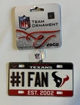 Houston Texans Christmas Tree Holiday Ornament - #1 Fan License Plate Metal. Fixed Price $11.24.