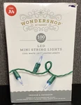 Wondershop Led Cool White Mini String Lights, 100 Green Wire, 20' 7". Fixed Price $14.99.