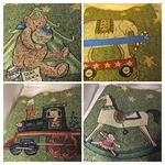 Christmas Toys Bear Elephant Train Horse Tapestry Table Runner Warrenkimble Gift. Fixed Price $35.86.