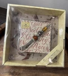 Cypress Home It Party Gift Set Christmas Noel Spreader Glass Board Napkins. Fixed Price $14.00.