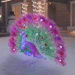 New 3' Twinkling Christmas Peacock Tinsel Led Holiday Yard Decoration. Fixed Price $149.95.