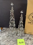 Christmas Pastel Pink Blue Faceted Jeweled Cone Trees Silver 15.75 12.7. Fixed Price $33.20.